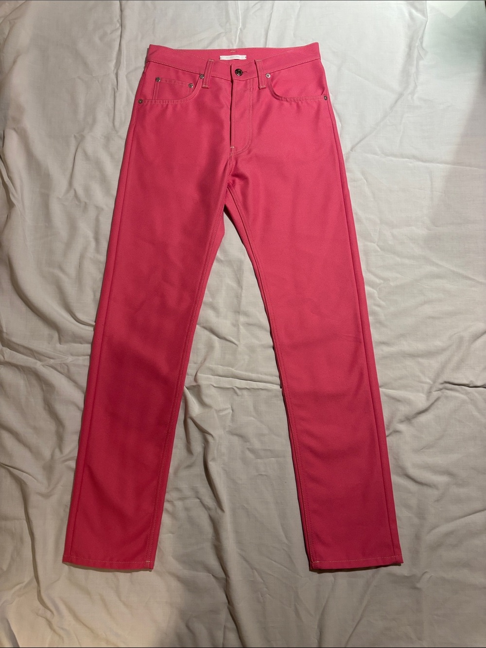 Helmut Lang Slim Straight Jeans in Bright Pink